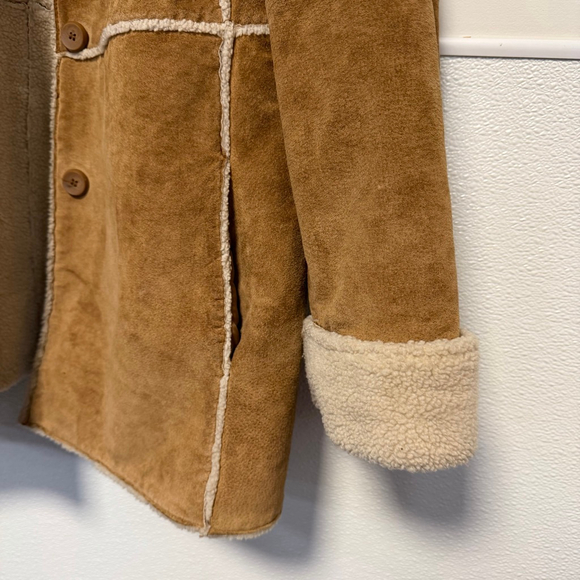 St Johns Bay Coat Women’s L Washable Suede Sherpa Lined Faux Shearling Vintage - Picture 7 of 16
